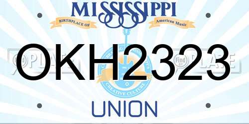 OKH2323 Mississippi License Plate