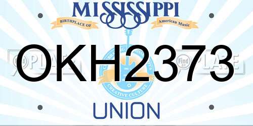 OKH2373 Mississippi License Plate