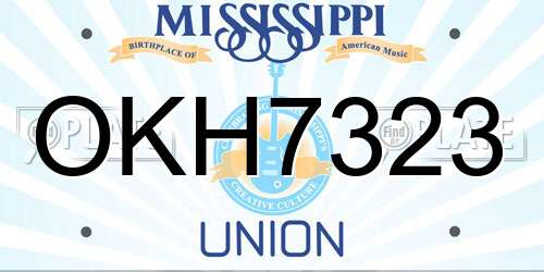 OKH7323 Mississippi License Plate