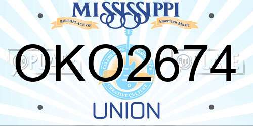 OKO2674 Mississippi License Plate