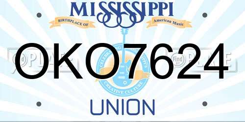 OKO7624 Mississippi License Plate