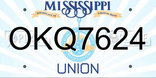 OKQ7624 Mississippi License Plate