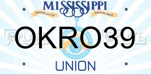 OKRO39 Mississippi License Plate