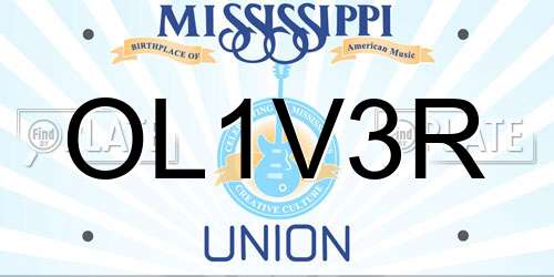OL1V3R Mississippi License Plate