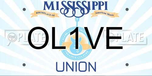 OL1VE Mississippi License Plate