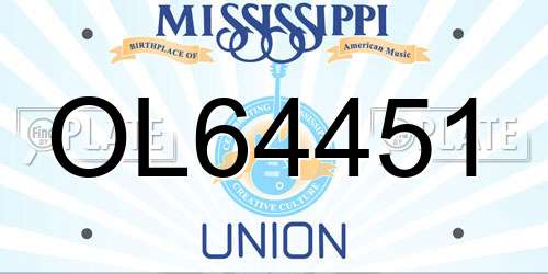 OL64451 Mississippi License Plate