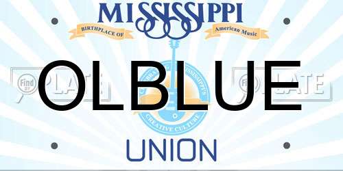 OLBLUE Mississippi License Plate