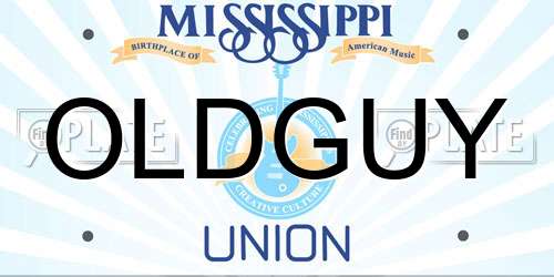 OLDGUY Mississippi License Plate
