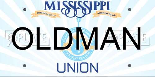 OLDMAN Mississippi License Plate