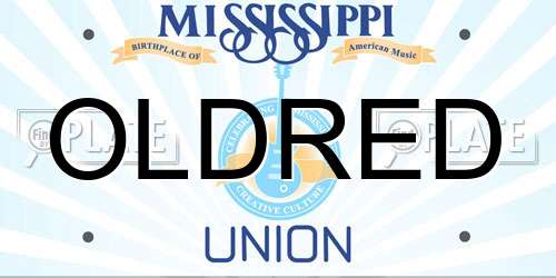 OLDRED Mississippi License Plate