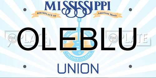 OLEBLU Mississippi License Plate