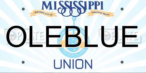 OLEBLUE Mississippi License Plate