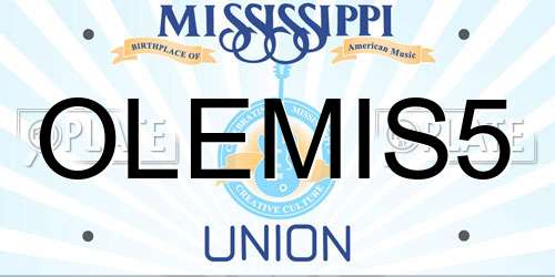 OLEMIS5 Mississippi License Plate