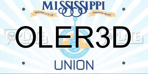 OLER3D Mississippi License Plate
