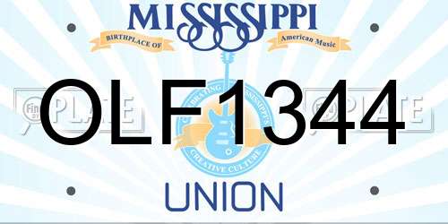 OLF1344 Mississippi License Plate