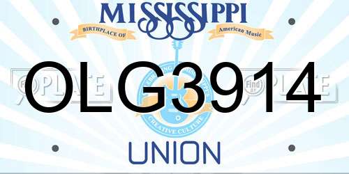 OLG3914 Mississippi License Plate