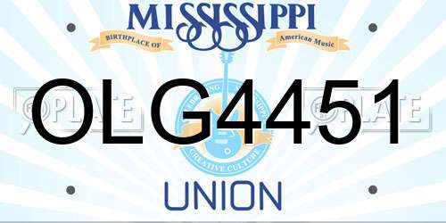 OLG4451 Mississippi License Plate