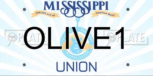 OLIVE1 Mississippi License Plate