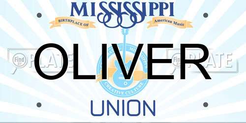 OLIVER Mississippi License Plate