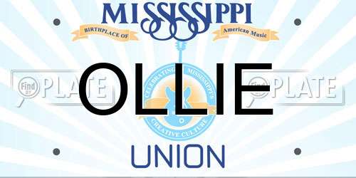 OLLIE Mississippi License Plate