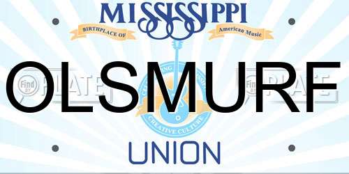 OLSMURF Mississippi License Plate
