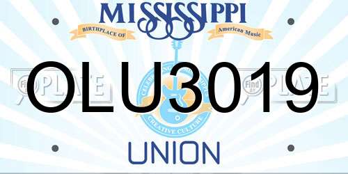 OLU3019 Mississippi License Plate