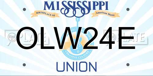 OLW24E Mississippi License Plate