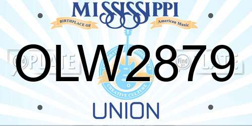 OLW2879 Mississippi License Plate