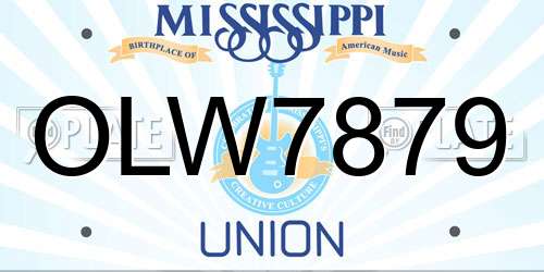 OLW7879 Mississippi License Plate