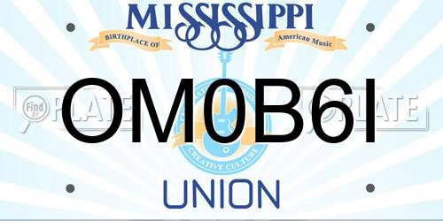 OM0B6I Mississippi License Plate