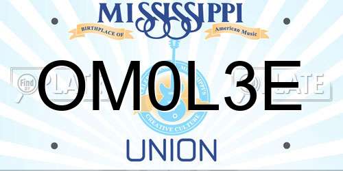 OM0L3E Mississippi License Plate