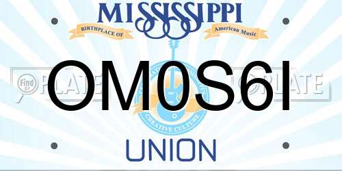 OM0S6I Mississippi License Plate