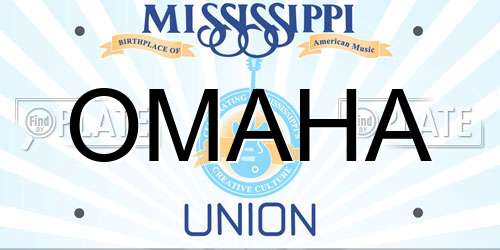OMAHA Mississippi License Plate