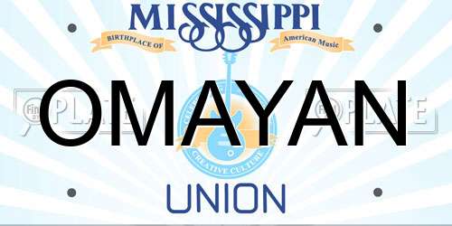 OMAYAN Mississippi License Plate