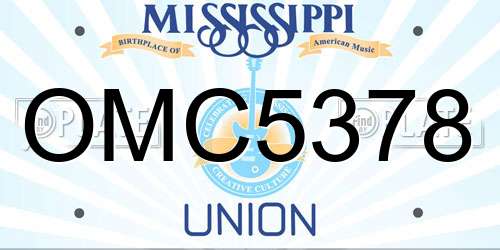 OMC5378 Mississippi License Plate