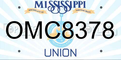 OMC8378 Mississippi License Plate