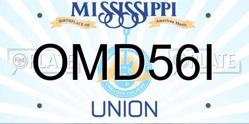 OMD56I Mississippi License Plate
