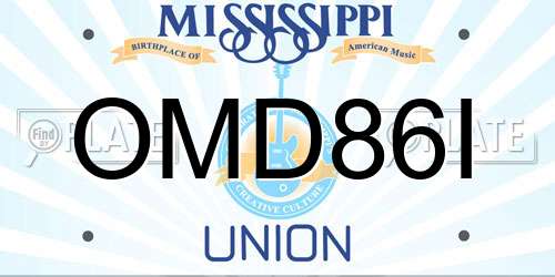 OMD86I Mississippi License Plate