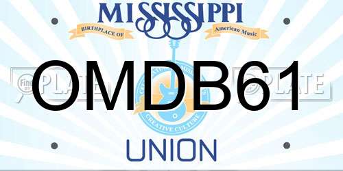 OMDB61 Mississippi License Plate