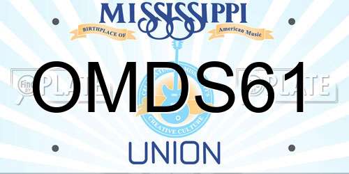 OMDS61 Mississippi License Plate