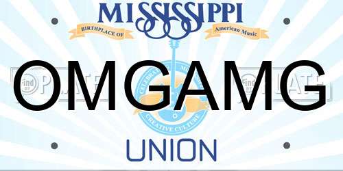 OMGAMG Mississippi License Plate