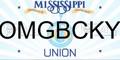 OMGBCKY Mississippi License Plate