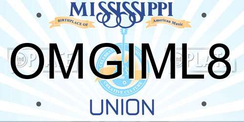 OMGIML8 Mississippi License Plate