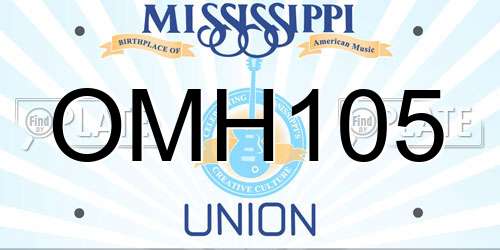 OMH105 Mississippi License Plate