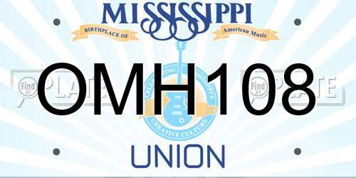 OMH108 Mississippi License Plate