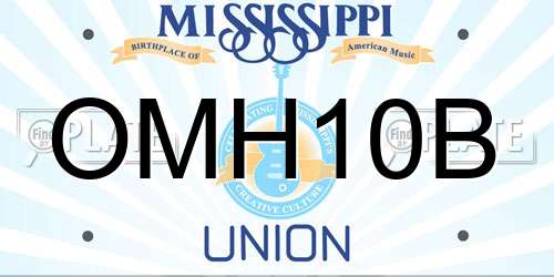 OMH10B Mississippi License Plate