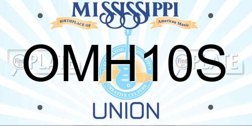 OMH10S Mississippi License Plate