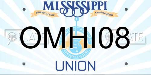 OMHI08 Mississippi License Plate