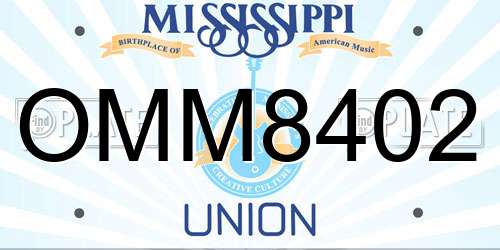 OMM8402 Mississippi License Plate