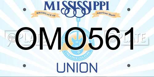 OMO561 Mississippi License Plate